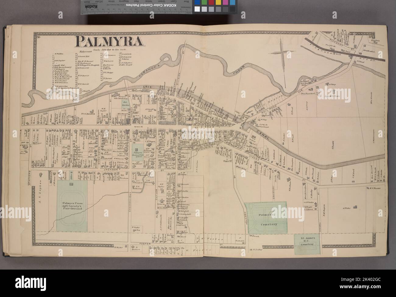 Palmyra Village Cartographic Atlases - Palmyra Village Cartographic Atlases Maps 1874 Lionel Pincus And Princess Firyal Map Division Real Property New York State Wayne County Wayne County Ny Business Enterprises New York State Wayne County 2K402GC