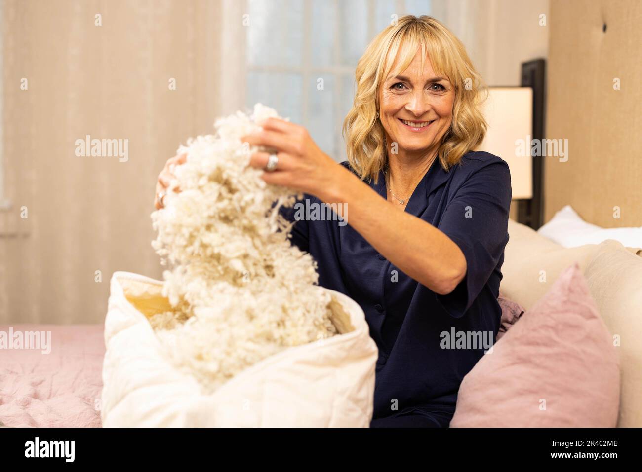 EDITORIAL USE ONLY Louise Minchin launches bedding company Woolroom's