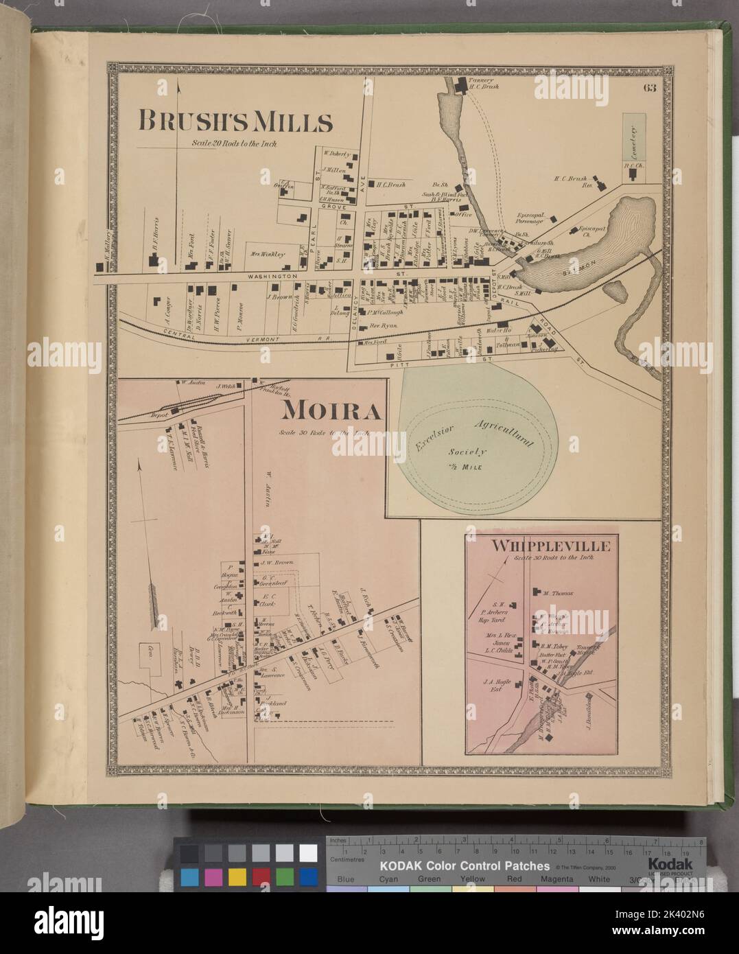 Brush's Mills Village; Moira Village; Whippleville Village Cartographic. Atlases, Maps. 1876