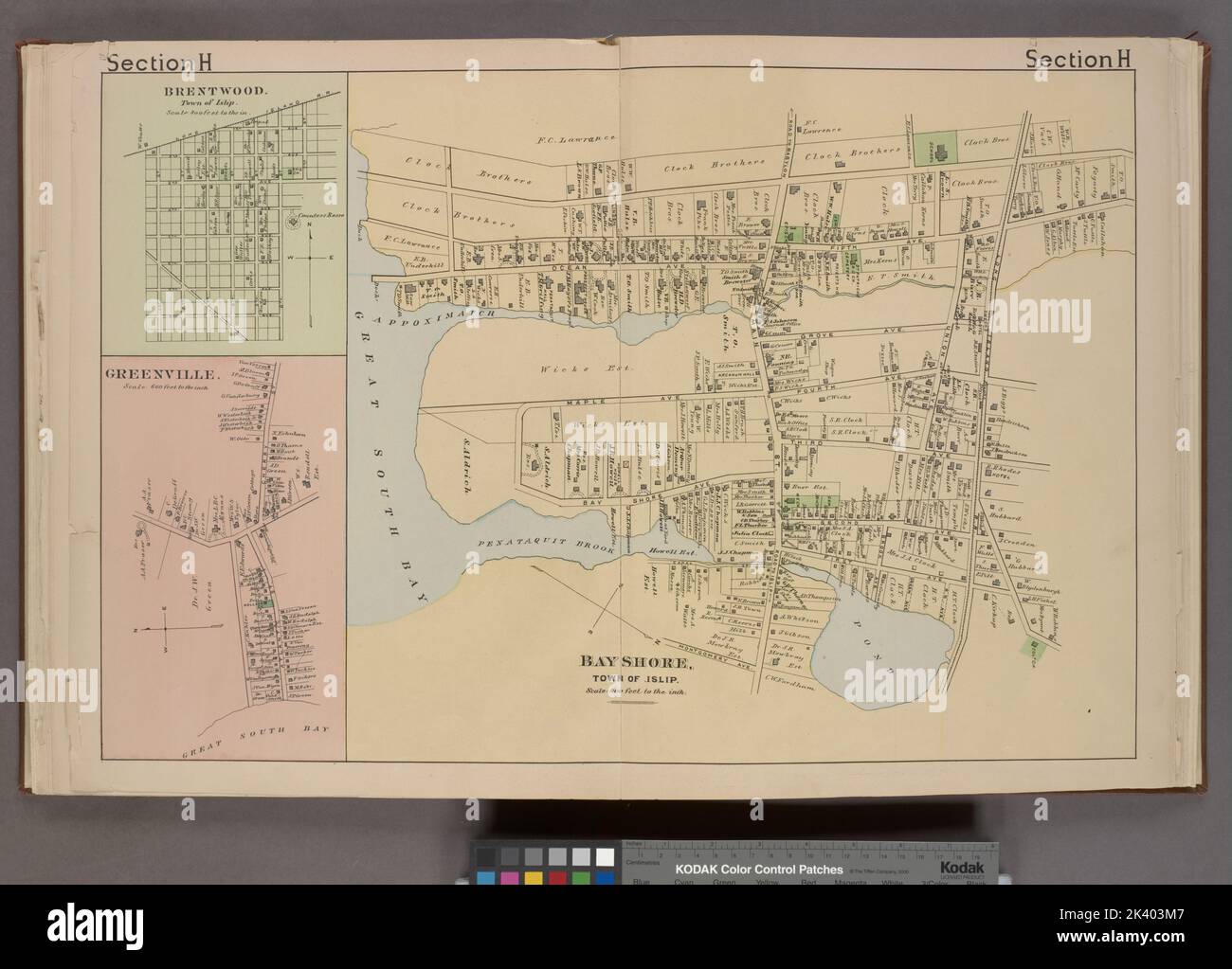 Brentwood. Village; Greenville. Village; Bayshore Village Cartographic. Atlases, Maps. 1888