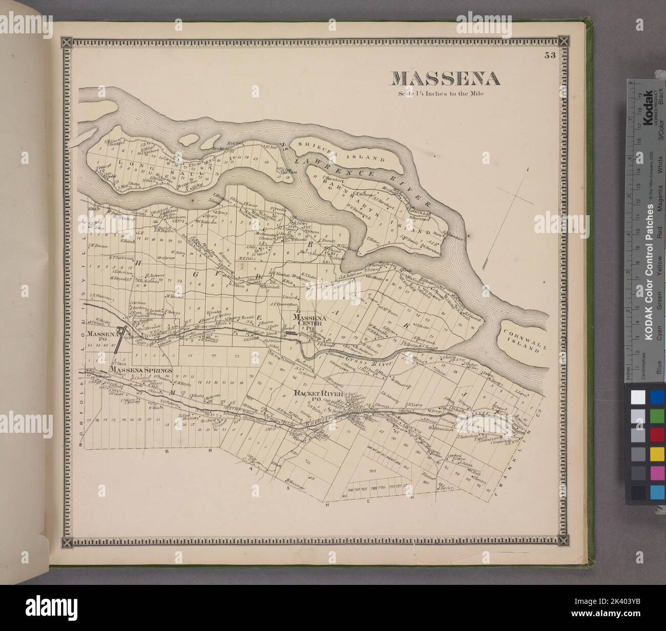 Massena Township Cartographic. Atlases, Maps. 1865. Lionel Pincus and