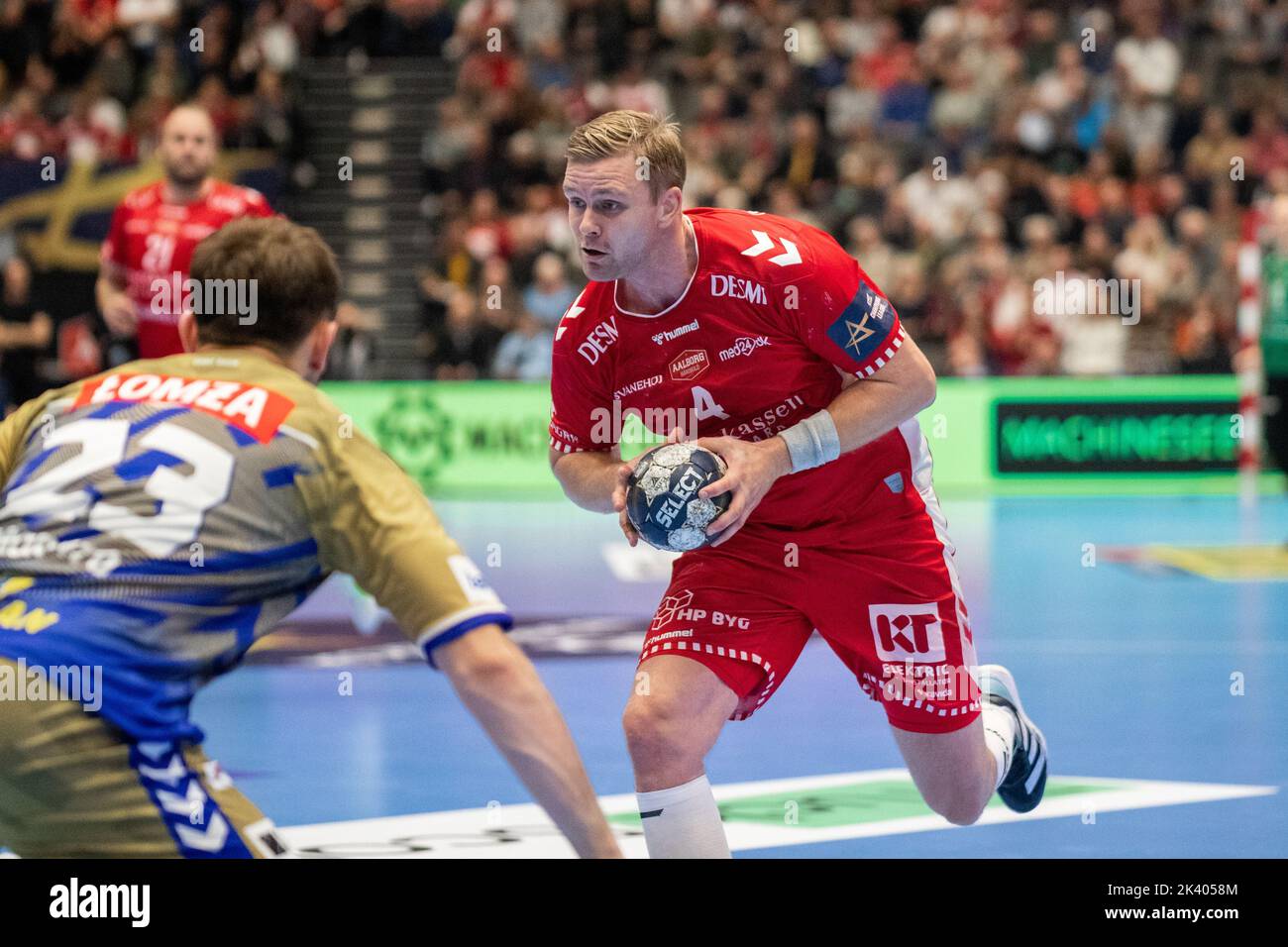 Denmark. 28th Sep, 2022. Aron Palmarsson (4) of