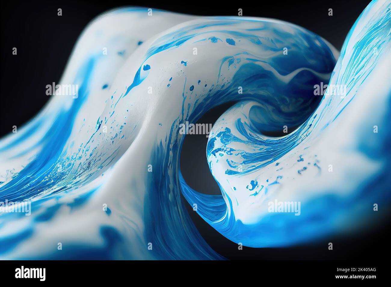 Abstract background with white blue waves pattern. 3D style ...