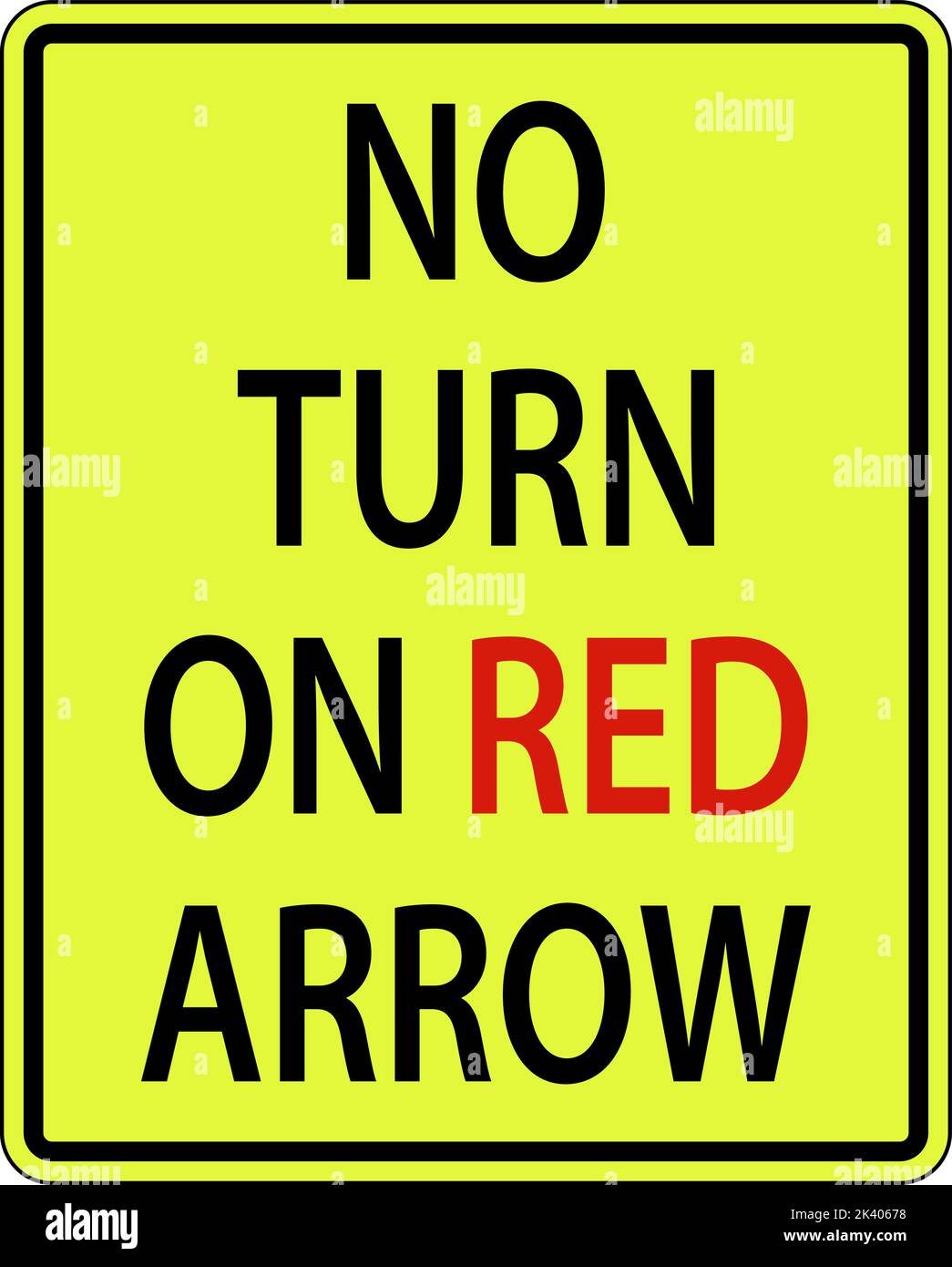 No Turn On Red Arrow Sign On White Background Stock Vector Image & Art