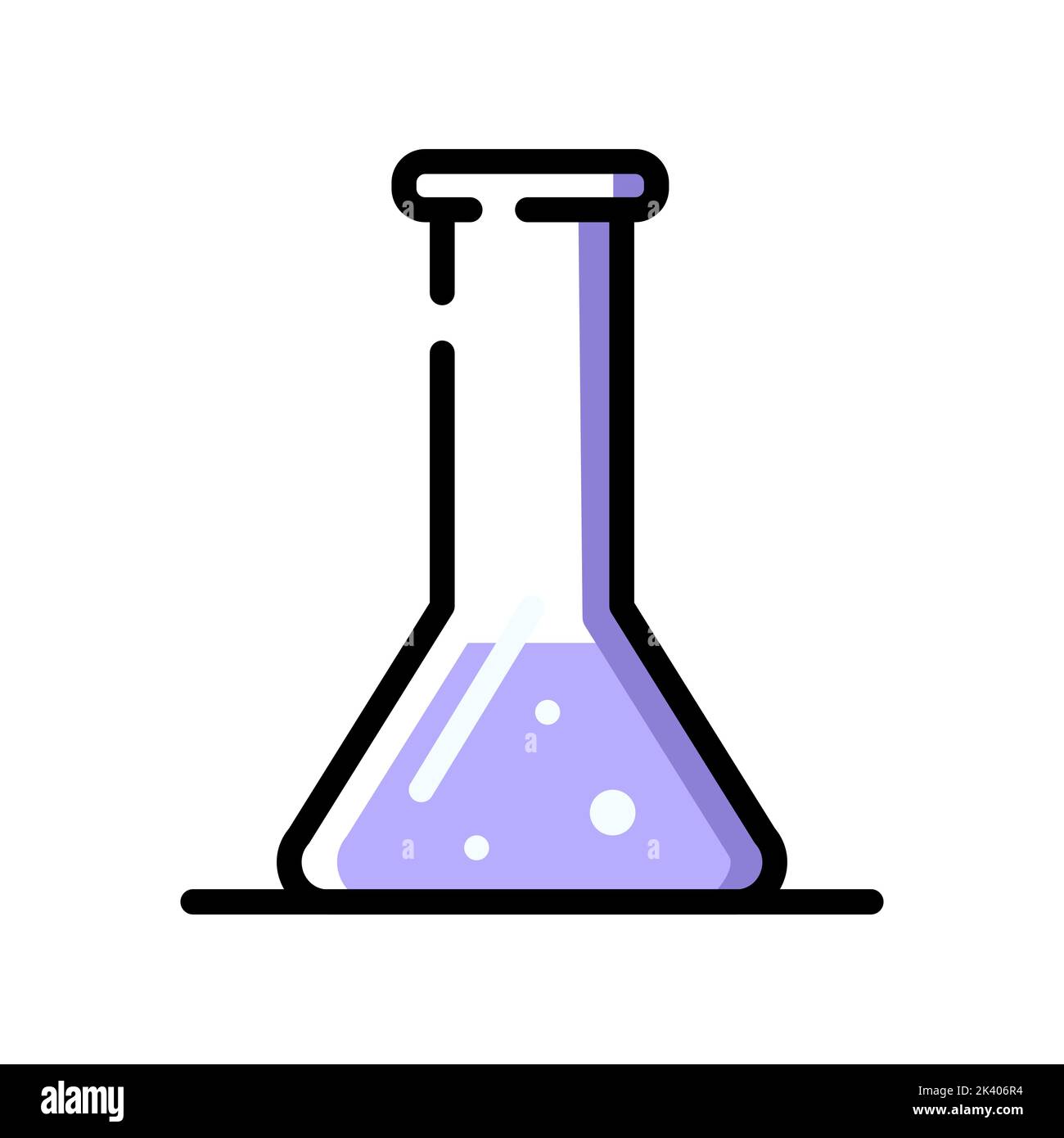 One chemistry purple flask. Line art Stock Vector Image & Art - Alamy image.