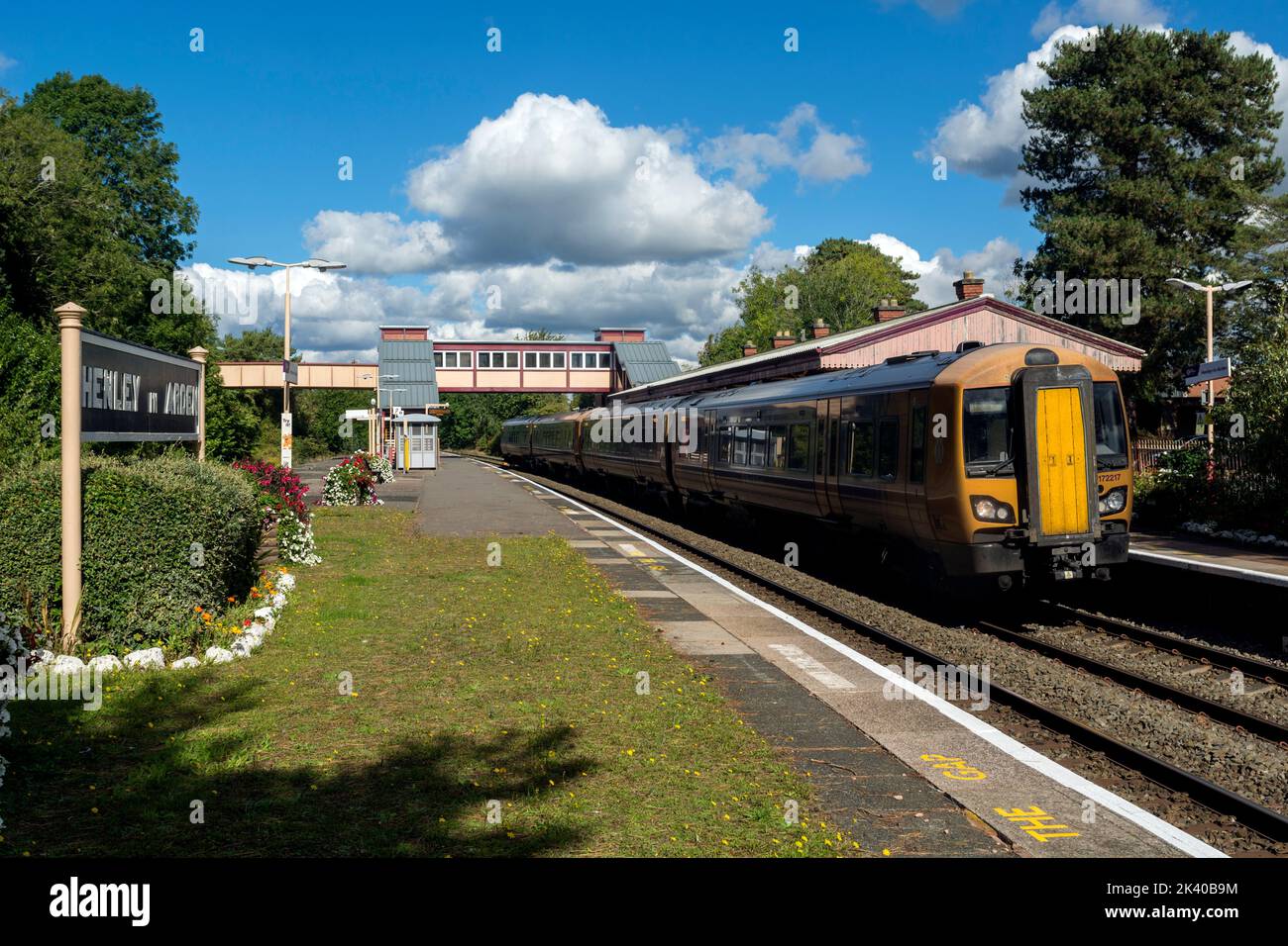 West Midlands Railway train at Henley-in-Arden station, Warwickshire, England, UK Stock Photo