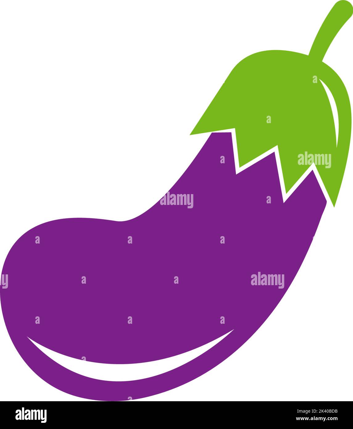 Eggplant icon logo design illustration template Stock Vector