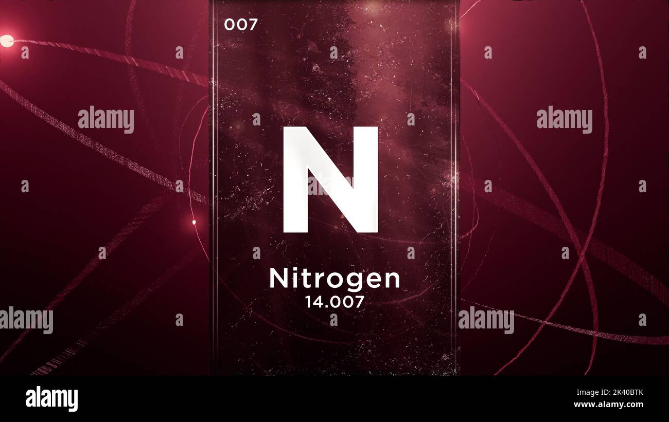 Nitrogen (N) symbol chemical element of the periodic table, 3D