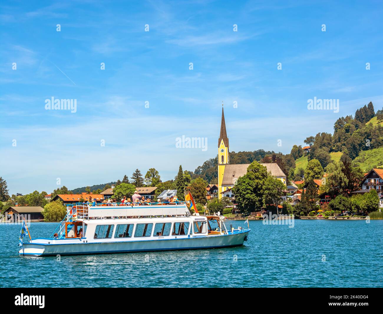 BAVARIA : BOAT TRIP ON THE SCHLIERSEE Stock Photo