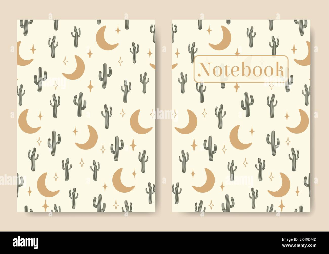 Universal desert pastel colored template for notebook cover. Stock Vector