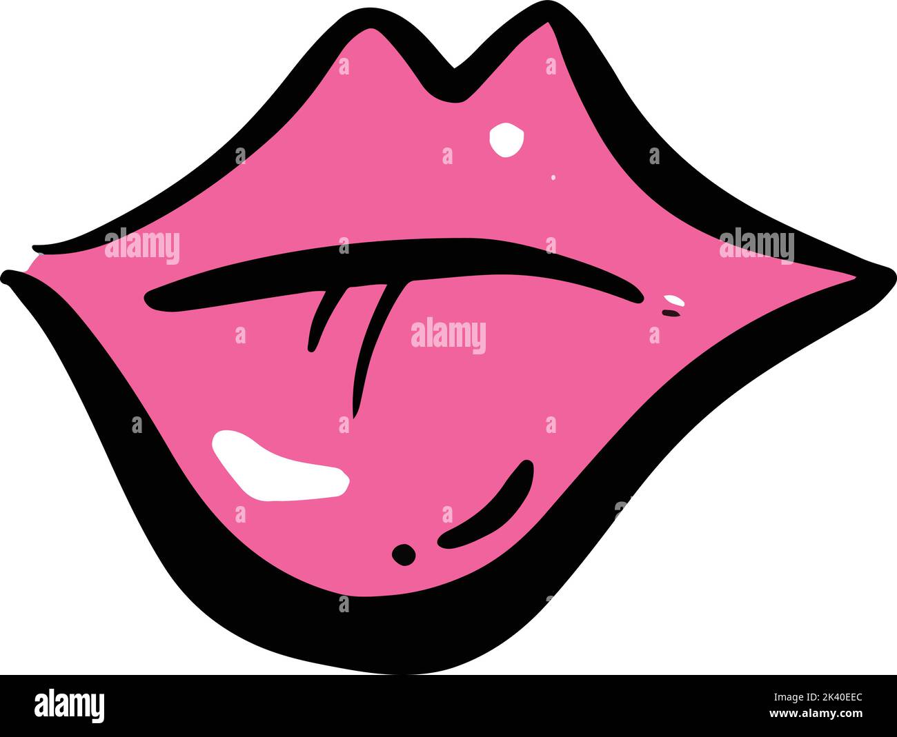 Cartoon Weird Scary Mouth and Lips in Vector Stock Vector Image & Art