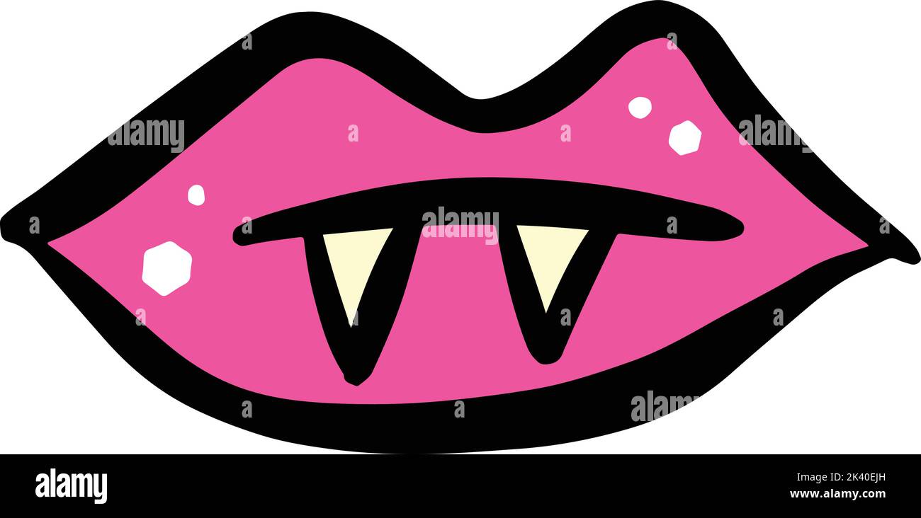 Cartoon Weird Scary Mouth and Lips in Vector Stock Vector Image & Art