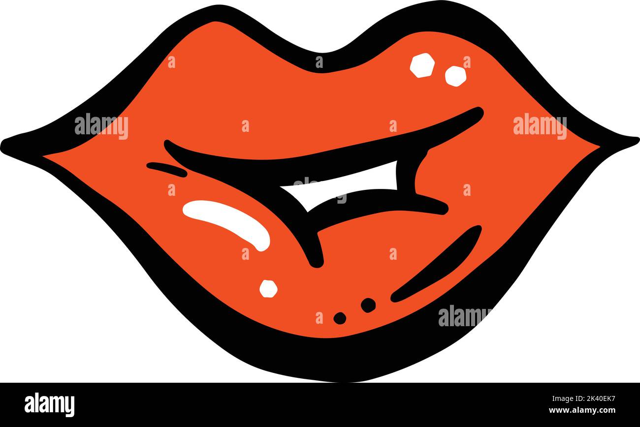 Cartoon Weird Scary Mouth and Lips in Vector Stock Vector Image & Art
