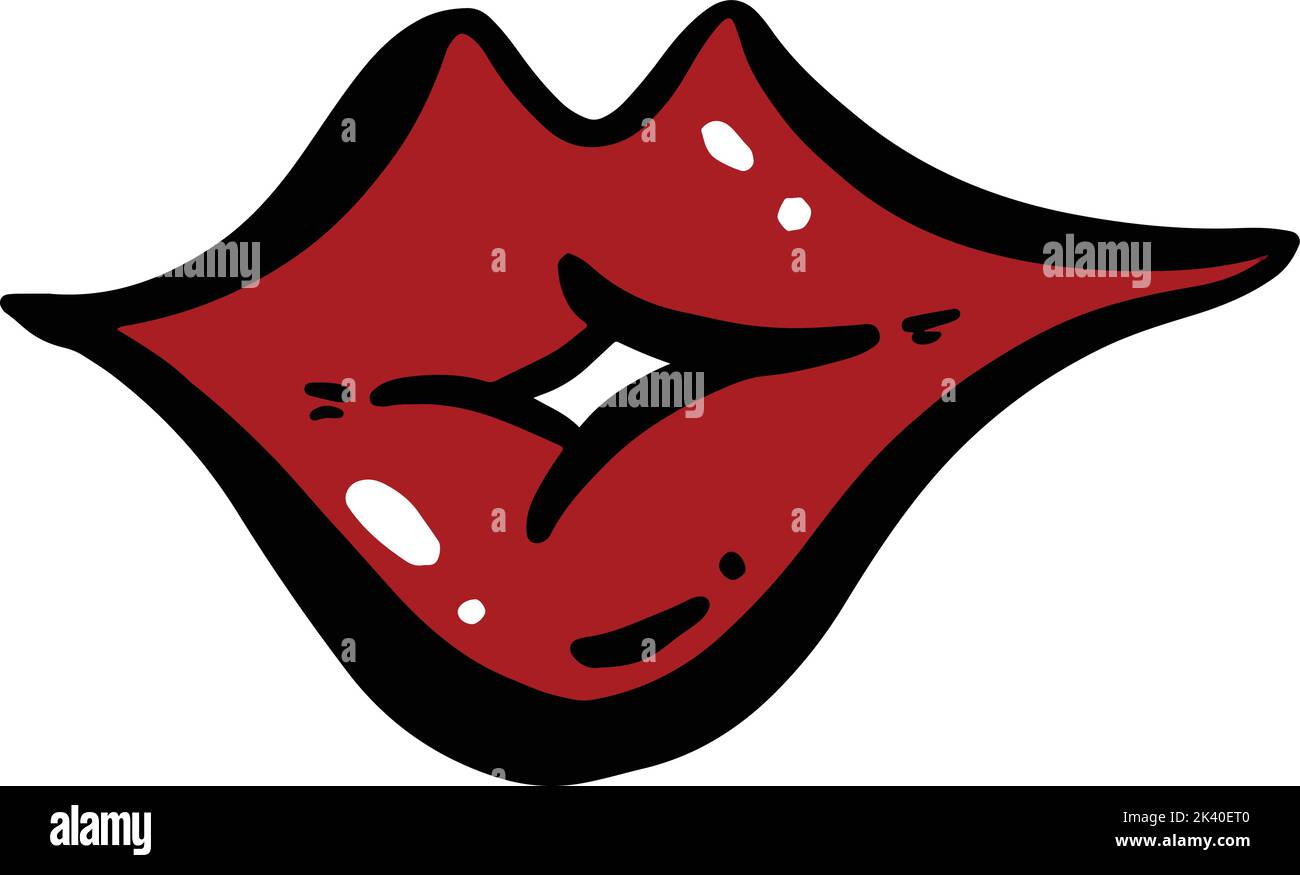 Cartoon Weird Scary Mouth and Lips in Vector Stock Vector Image & Art