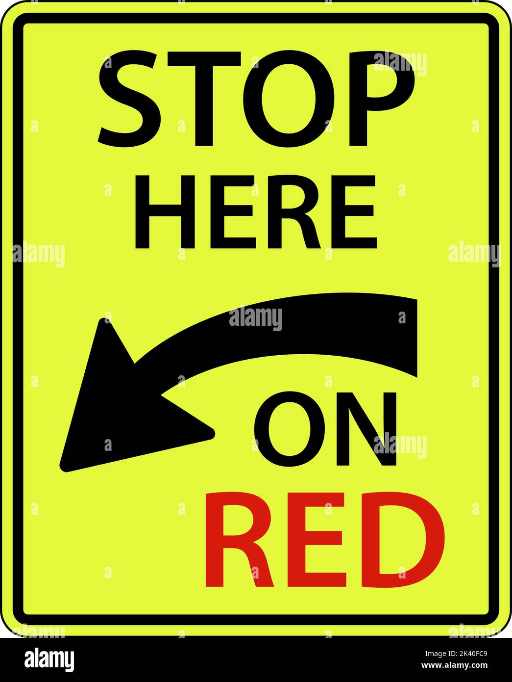 Stop Here on Red Sign On White Background Stock Vector