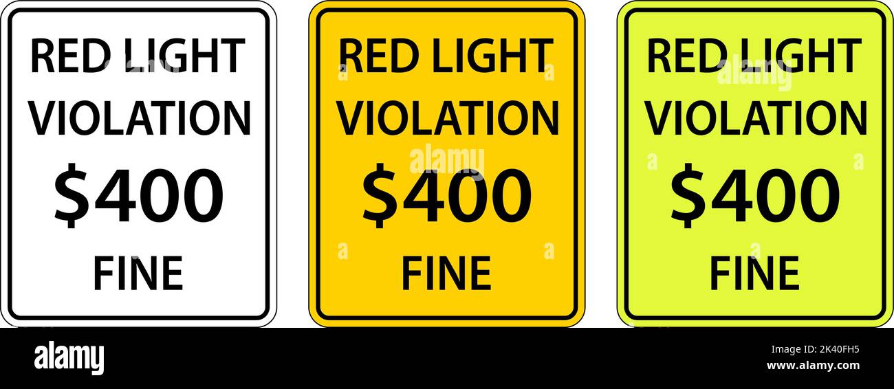 Red Light Photo Violation Fine Sign Stock Vector Image & Art Alamy