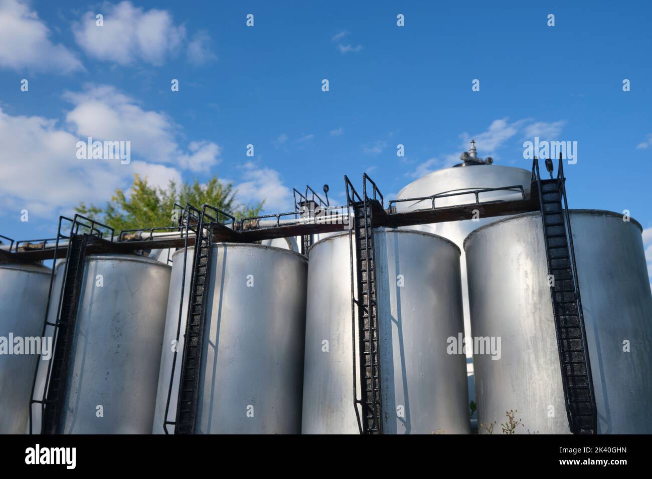 A model of an industrial oil distribution, storage refinery at the Caspian sea. At Atameken Map of Kazakhstan miniature park in Astana, Kazakhstan. Stock Photo