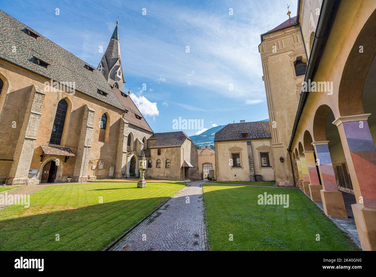 Cloister in the Duomo of Bressanone. Province of Bolzano, Trentino Alto Adige, Italy. Stock Photo