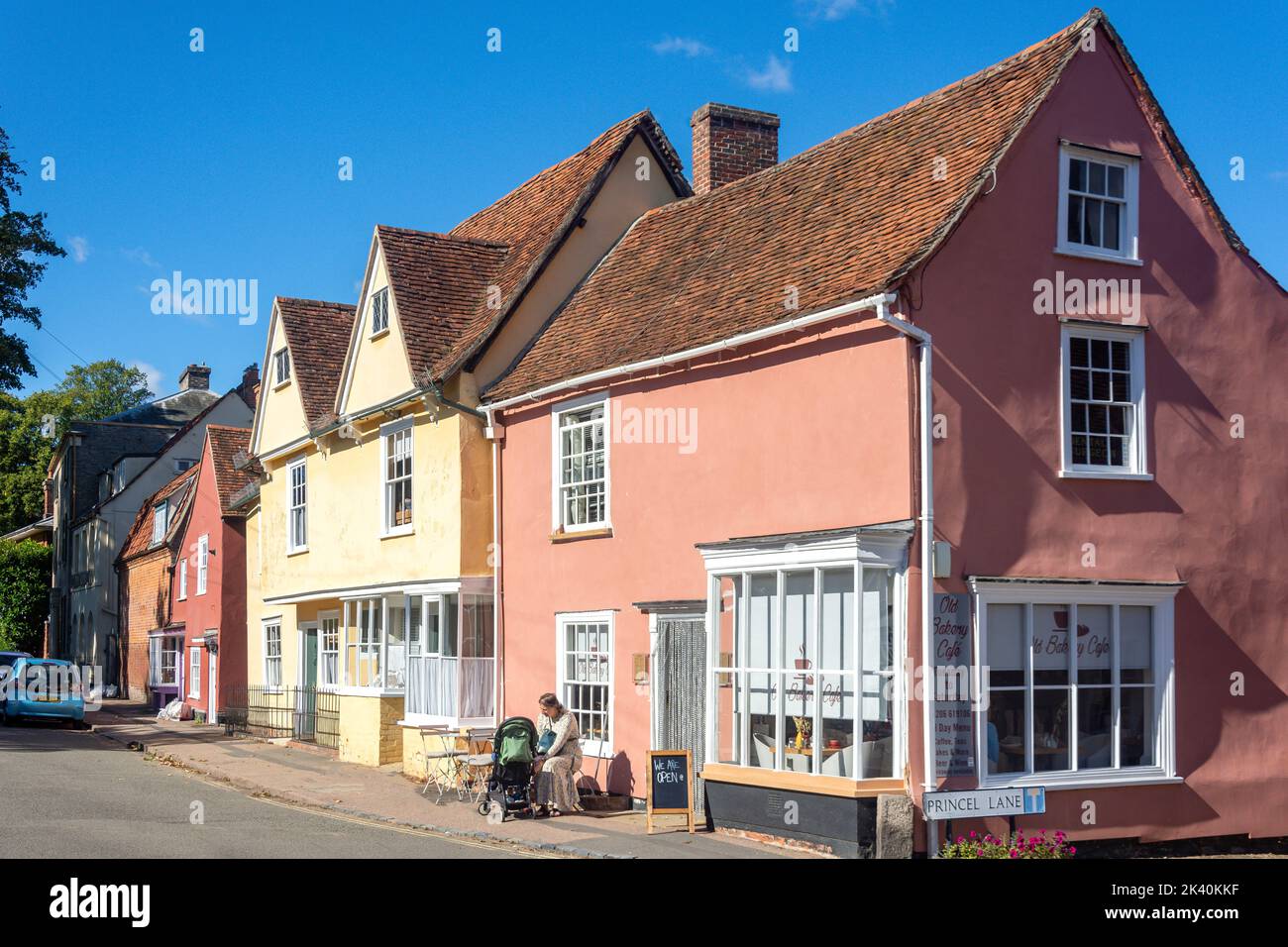 Period cottages, High Street, Dedham, Essex, England, United Kingdom