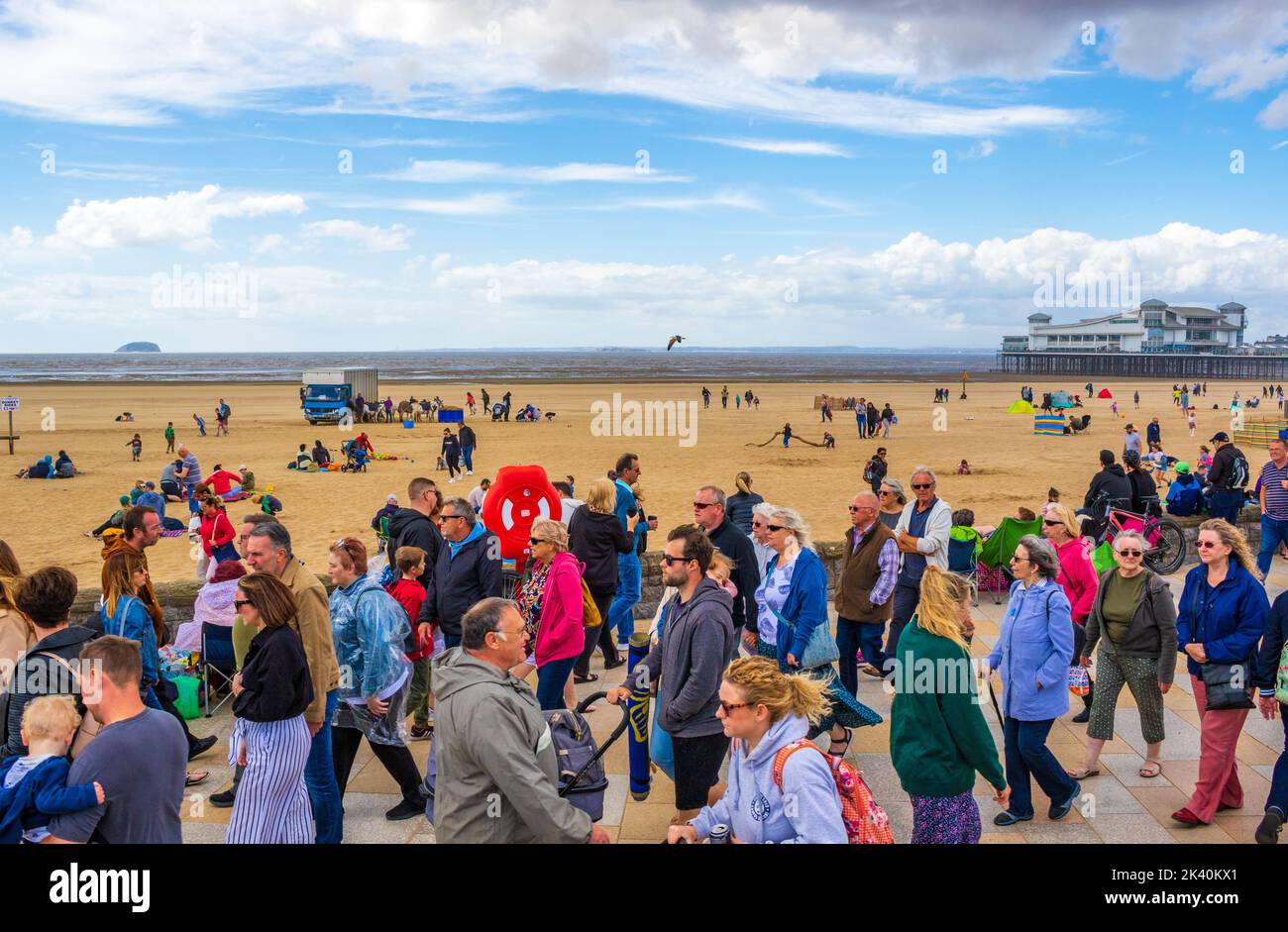 Parade (i.e., promenade) from Anchor Head, Weston-super-Mare, England