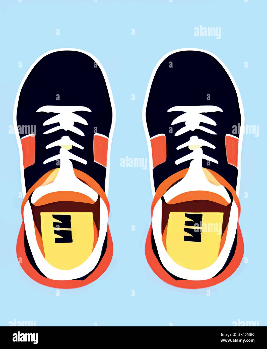 Ugly sneakers trendy pair shoes footwear Vector Image