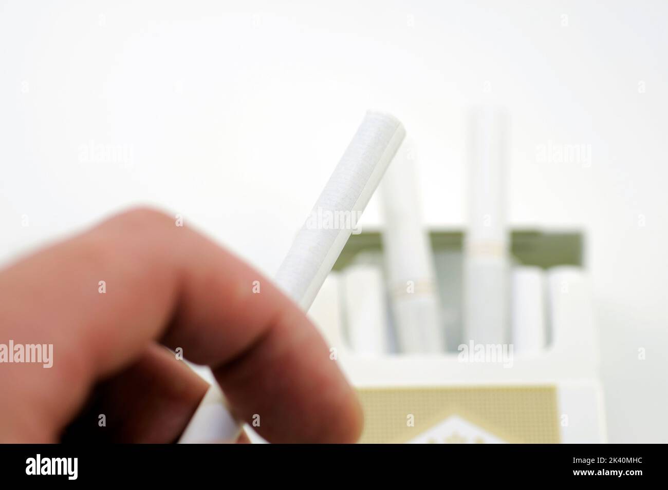 Marlboro cigarettes pack on white background stock photo Stock Photo