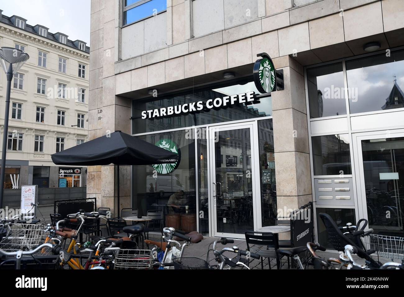 Copenhagen /Denmark/29 September 2022/ Seattle chain starbucks coffee cafe in danish capital