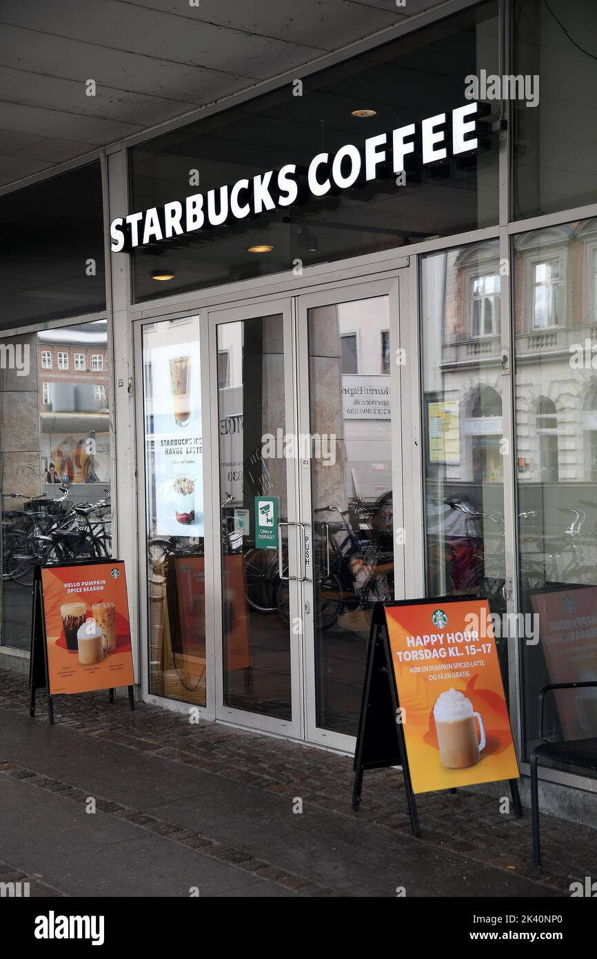 Copenhagen /Denmark/29 September 2022/ Seattle chain starbucks coffee ...