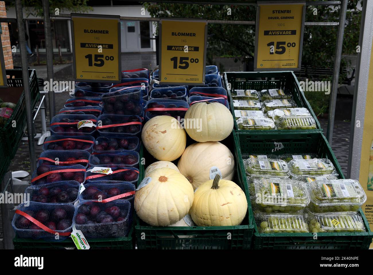 Copenhagen /Denmark/29 September 2022/Grocery store high inflations and high food prices at grocery store in Kastrup (Photo..Francis  DJoseph n/Dean Pictures. Stock Photo