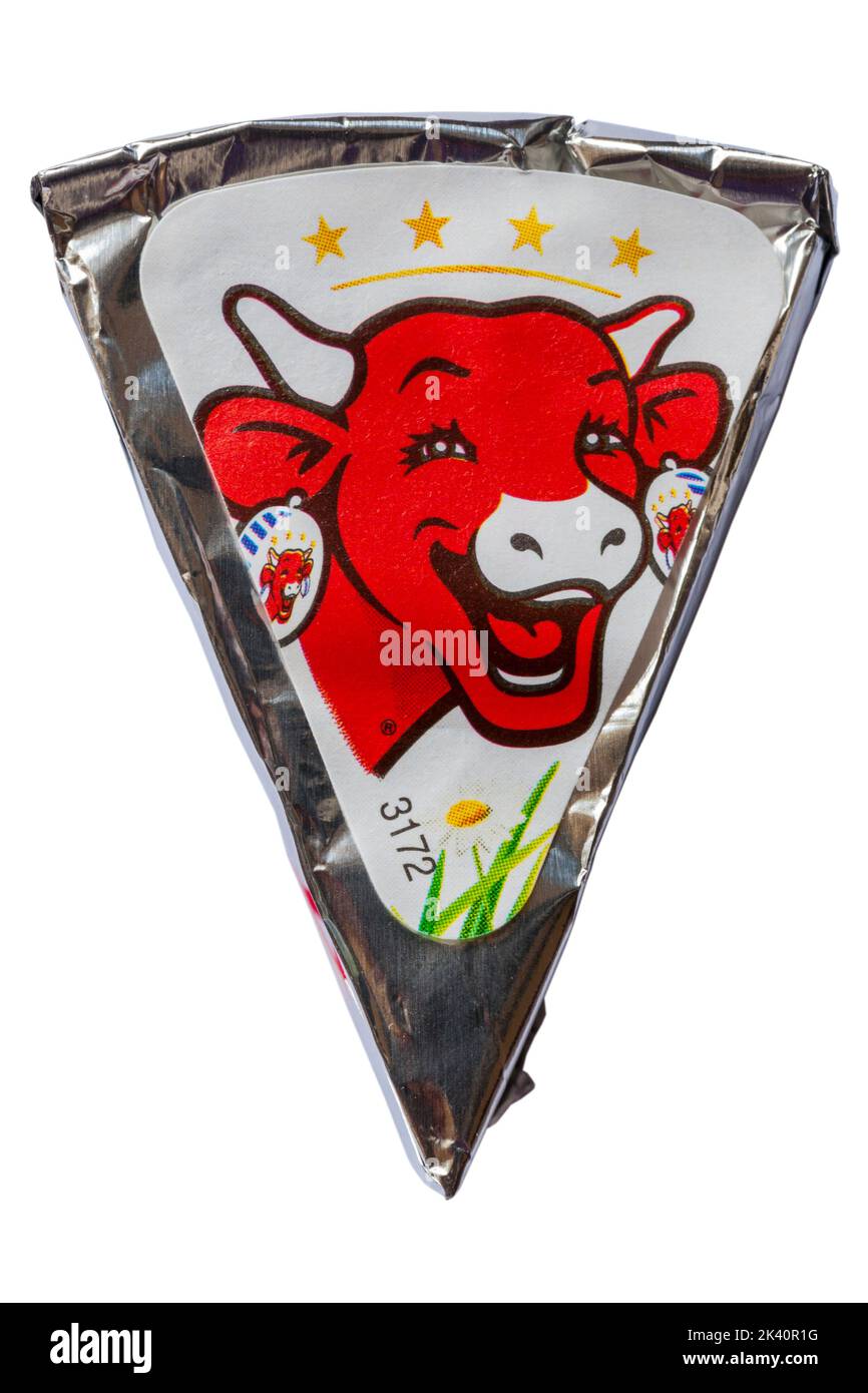 The Laughing Cow Lightest creamy 2 fat cheese spread triangle isolated