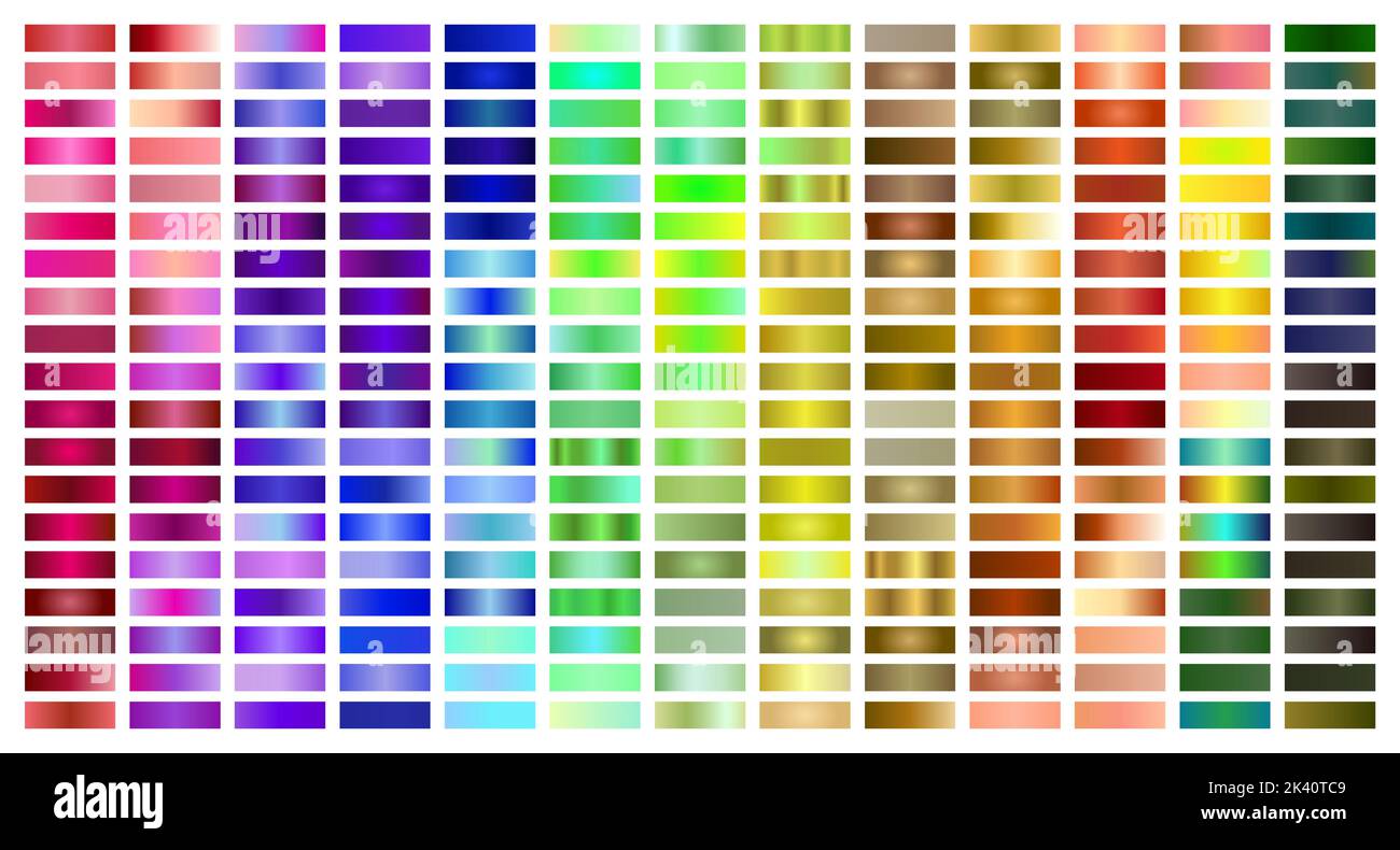 Metal Gradient Collection of Every Color Swatches Stock Vector
