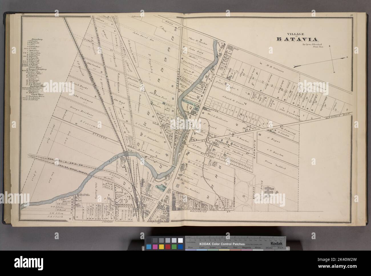 Village of Batavia Village Cartographic. Atlases, Maps. 1876. Lionel
