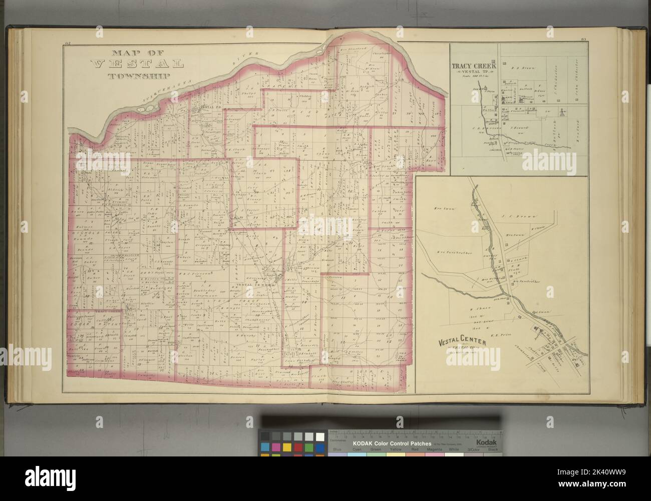 Map of Vestal Township; Tracy Creek Village; Vestal Center Village