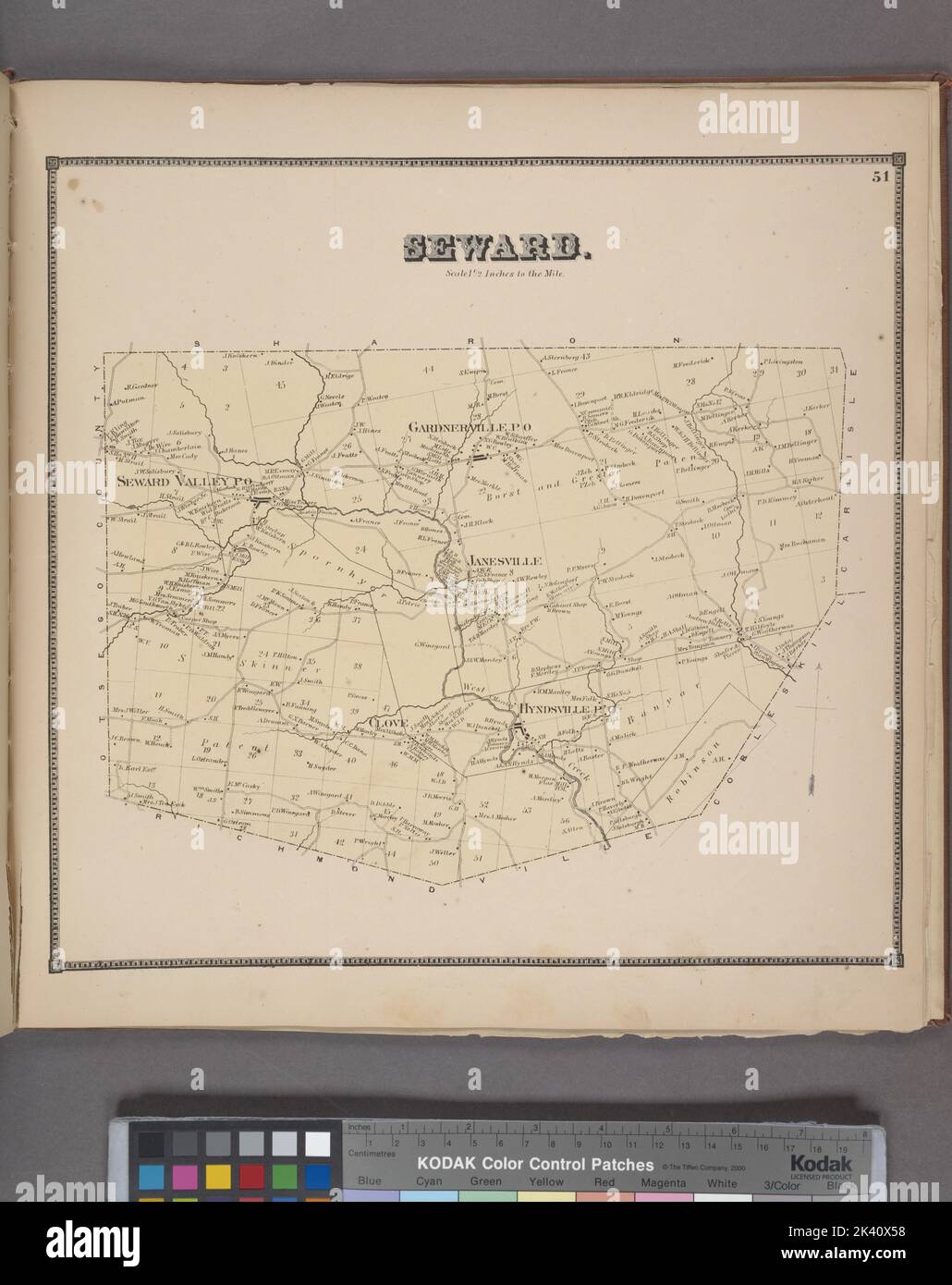 Seward Township Cartographic. Atlases, Maps. 1866. Lionel Pincus and Princess Firyal Map Division. Schoharie County (N.Y.), Real property , New York (State) , Schoharie County, Business enterprises , New York (State) , Schoharie County Stock Photo