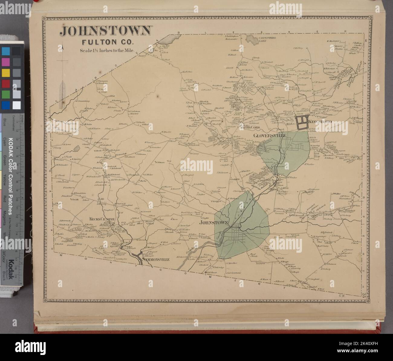 Johnstown Fulton Co. Township Cartographic. Atlases, Maps. 1868. Lionel Pincus and Princess Firyal Map Division. Real property , New York (State) , Montgomery County, Real property , New York (State) , Fulton County, Montgomery County (N.Y.), Fulton County (N.Y.) Stock Photo