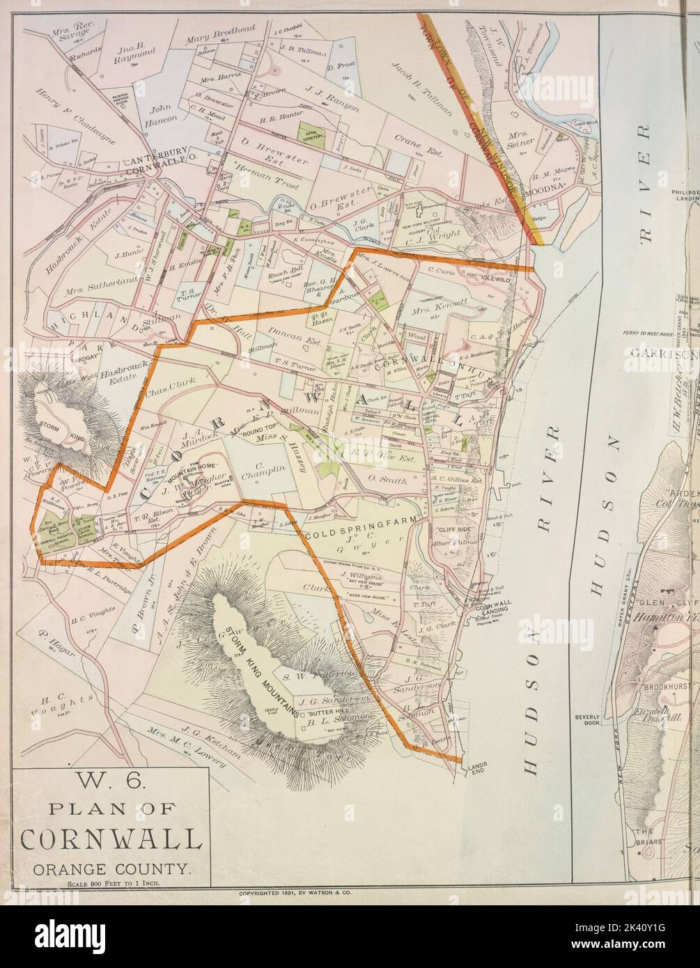 Plan of Cornwall Orange County. Cartographic. Atlases, Maps. 1891