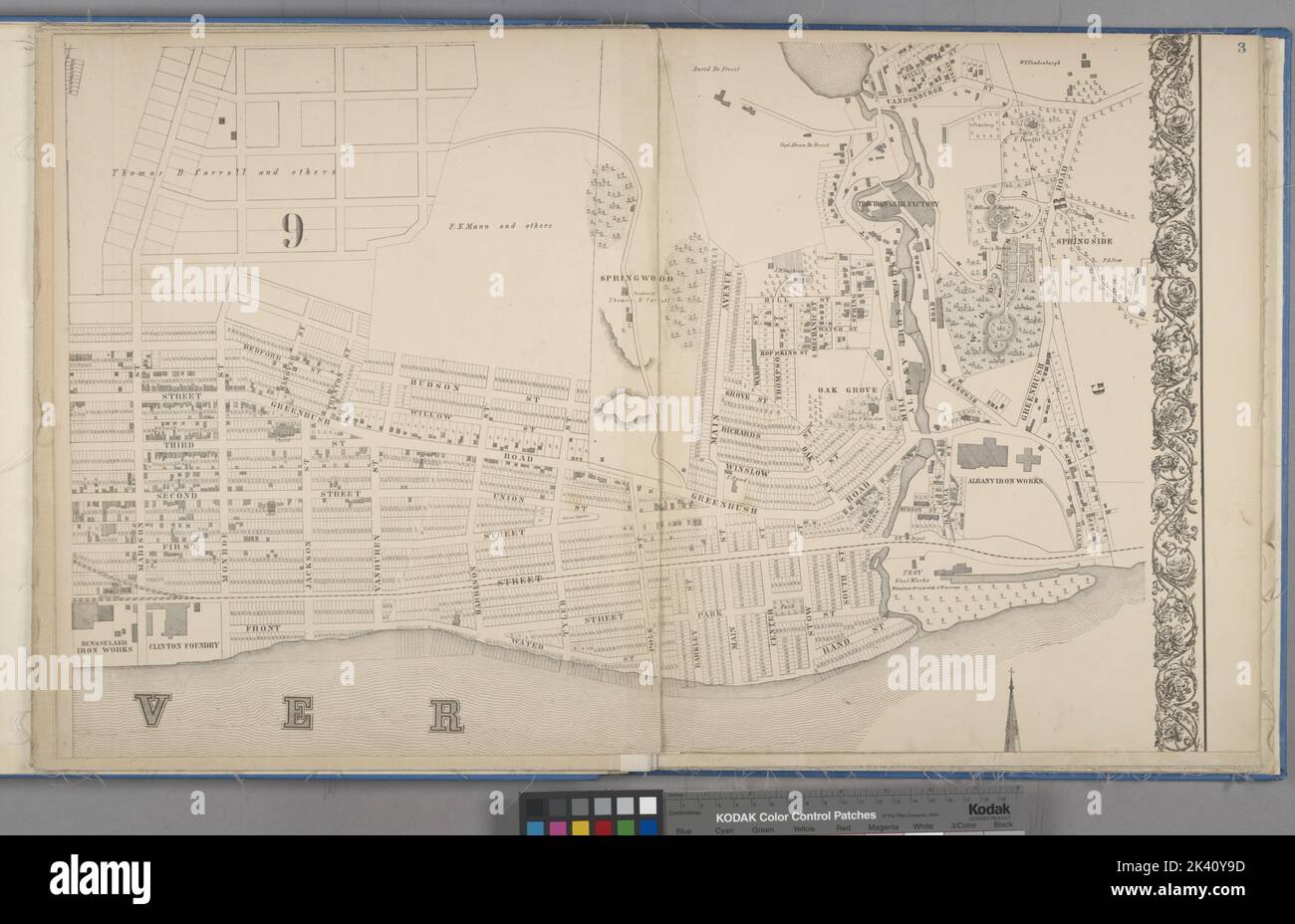 City of Troy cont. Cartographic. Atlases, Maps. 1869. Lionel Pincus and Princess Firyal Map Division. Troy (N.Y.) Stock Photo