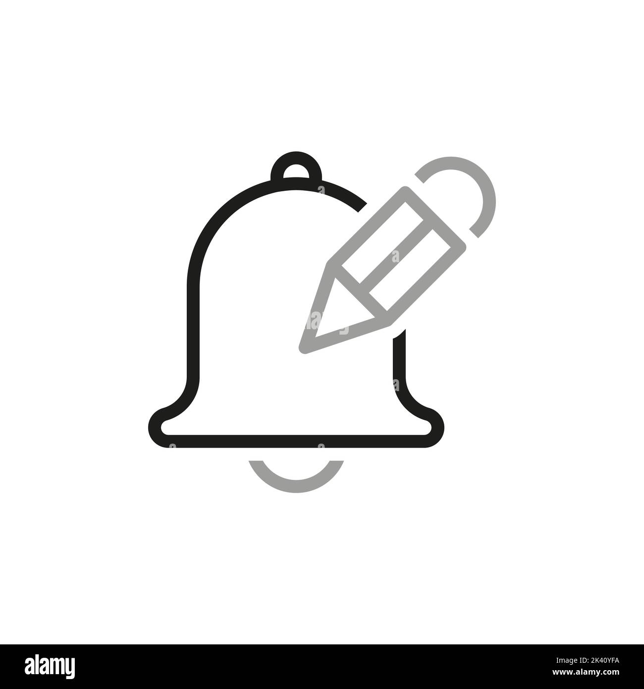 Simple linear vector icon related to writing an alarm clock. Line icons about notification. Interface elements. Stock Vector