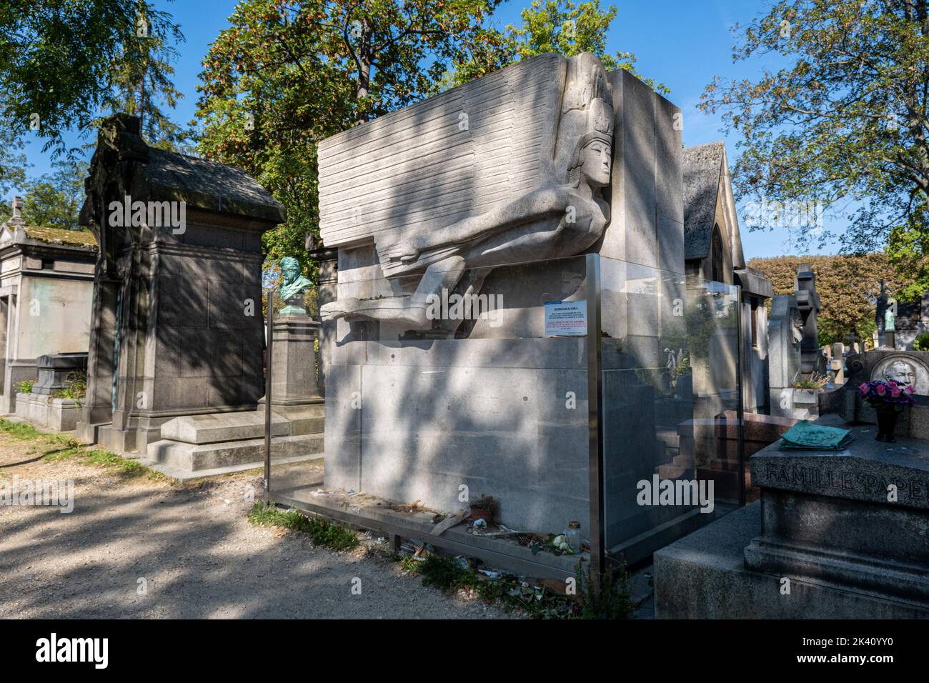 Paris, France - 31 August 2022: Oscar Wilde Tombstone at Pere-Lachaise cemetery Stock Photo