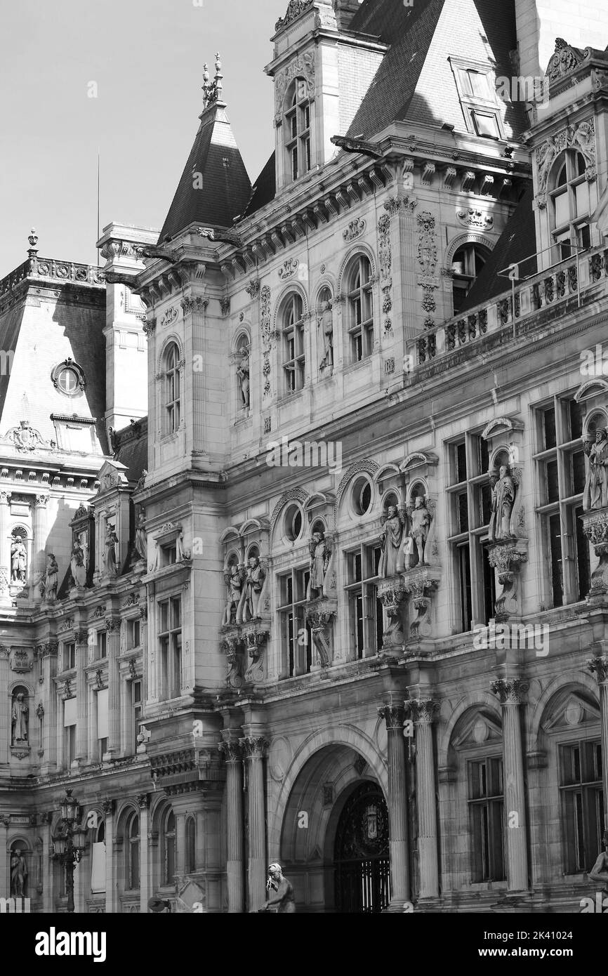 Paris City Hall. Historical Landmarks Architecture, Paris, France. Stock Photo
