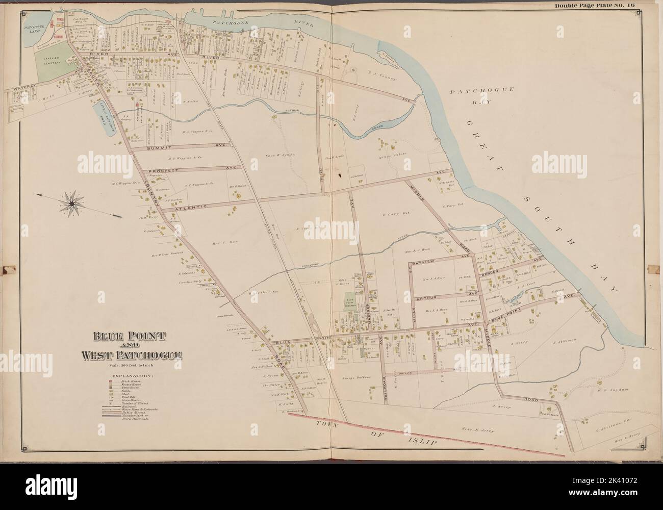 Suffolk County, V. 1, Double Page Plate No. 16 Map bounded by Great