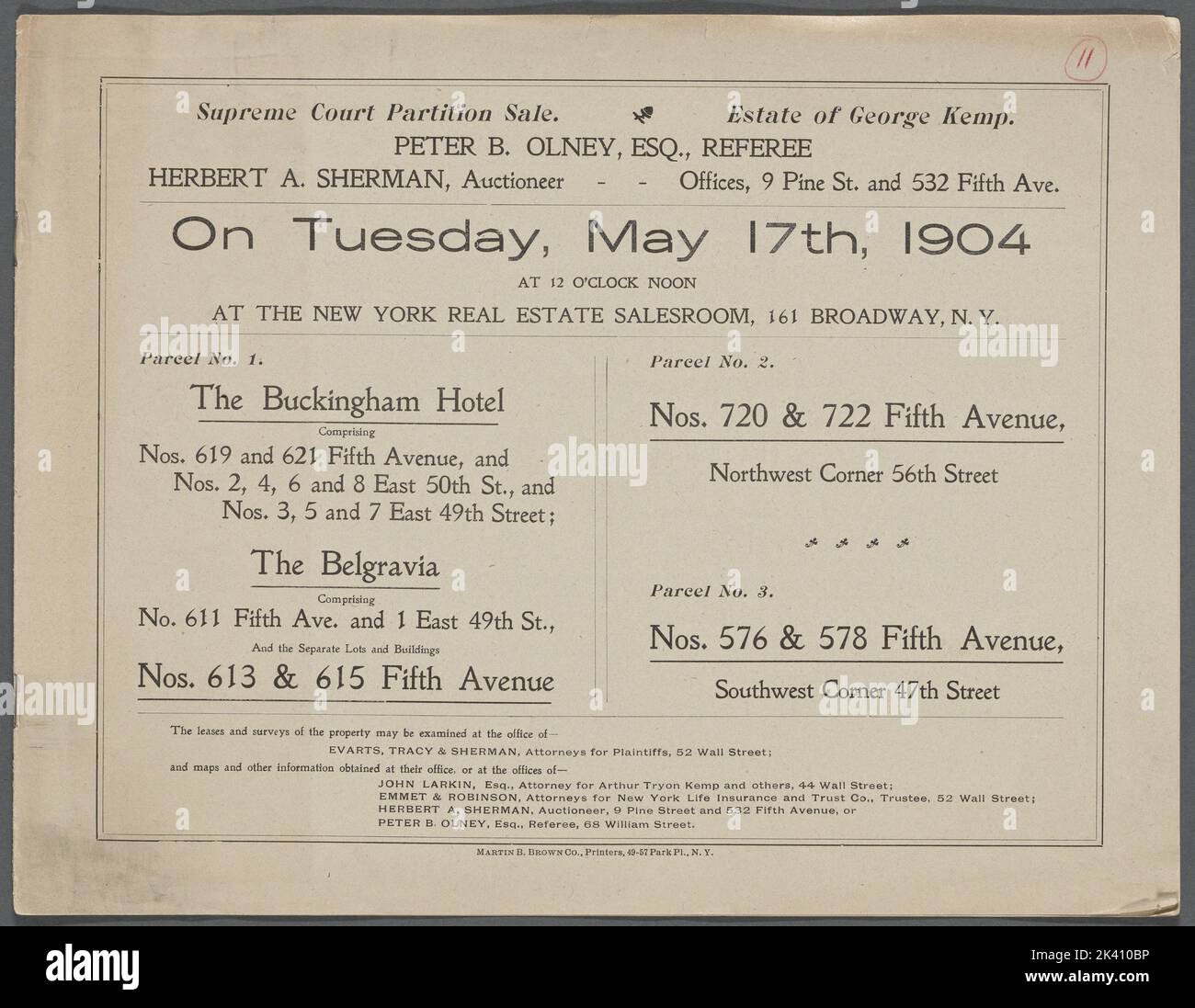 Supreme Court Partition Sale, Estate of Kemp Cartographic. Maps
