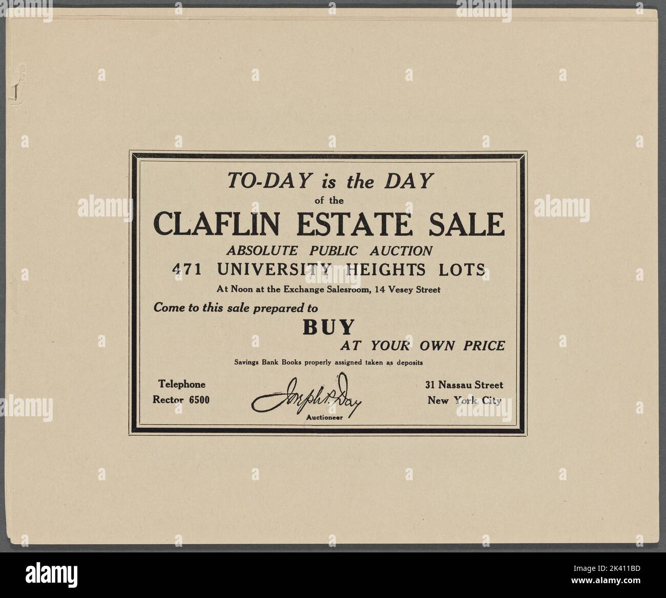 ToDay is the Day of the Claflin Estate Sale. Absolute Public Auction