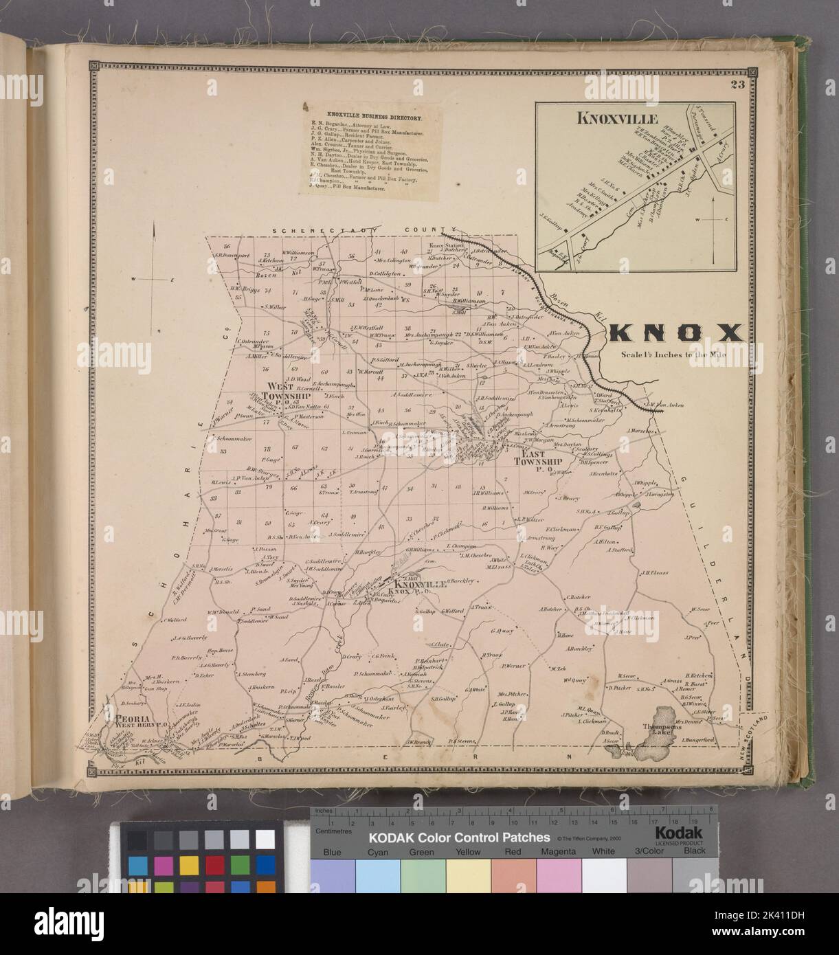 Knoxville Business Directory; Knoxville Village; Knox Township Cartographic. Atlases, Maps. 1866. Lionel Pincus and Princess Firyal Map Division. Albany County (N.Y.), Knox (N.Y. : Town) Stock Photo