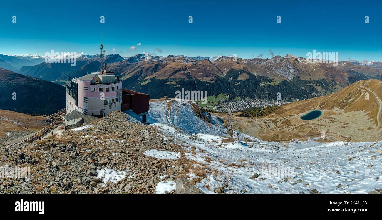 View from the Jacobshorn *** Local Caption ***  Davos,  Graubünden, Switzerland, landscape, autumn, mountains, hills, Stock Photo