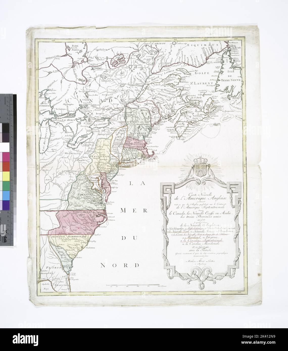 Carte nouvelle de l 39 Amerique angloise - Carte Nouvelle De Lamerique Angloise Contenant Tout Ce Que Les Anglois Possedent Sur Le Continent De Lamerique Septentrionale Voir Le Canada La Nouvelle Ecosse Ou Acadie Les Treize Provinces Unies Qui Sont Les Quatres Colonies De La Nouvelle Angleterre Avec La Floride Cartographic Maps 1776 Lionel Pincus And Princess Firyal Map Division United States Great Britain Colonies America North America 2K412N9