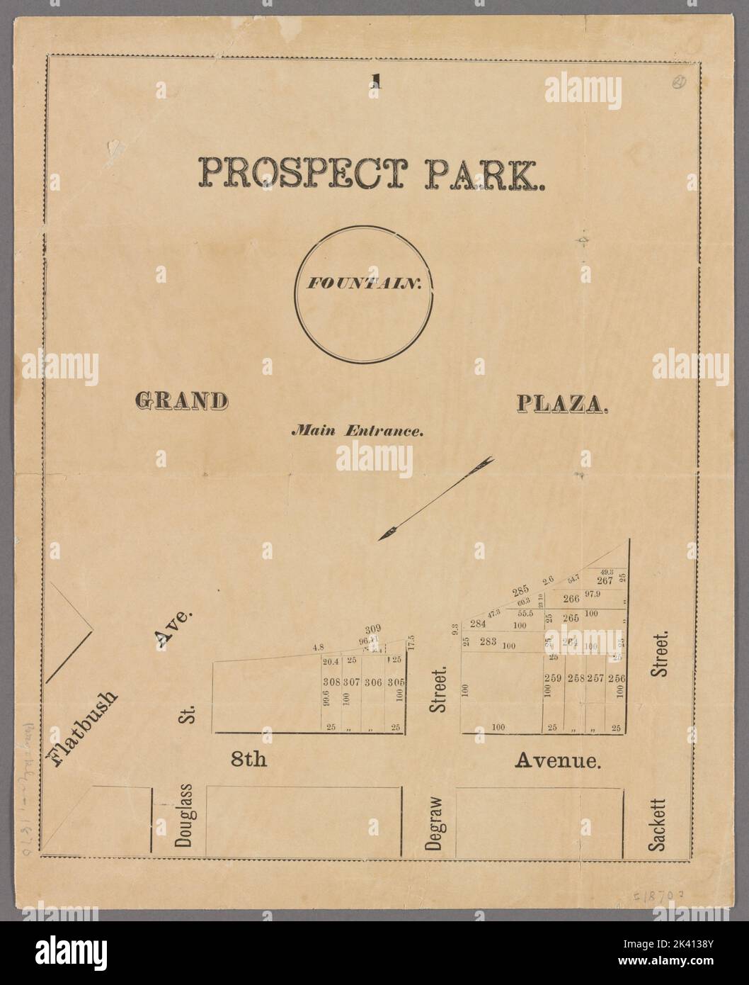 Prospect park map hi res stock - Prospect Park Plaza Lots Cartographic Maps 1870 Lionel Pincus And Princess Firyal Map Division Brooklyn New York Ny Real Property New York State New York Prospect Park New York Ny 2K4138Y