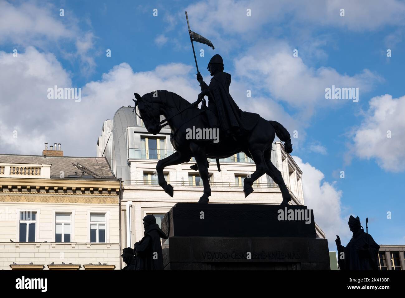 silhouette-view-of-statue-of-saint-wenceslas-on-wenceslas-square