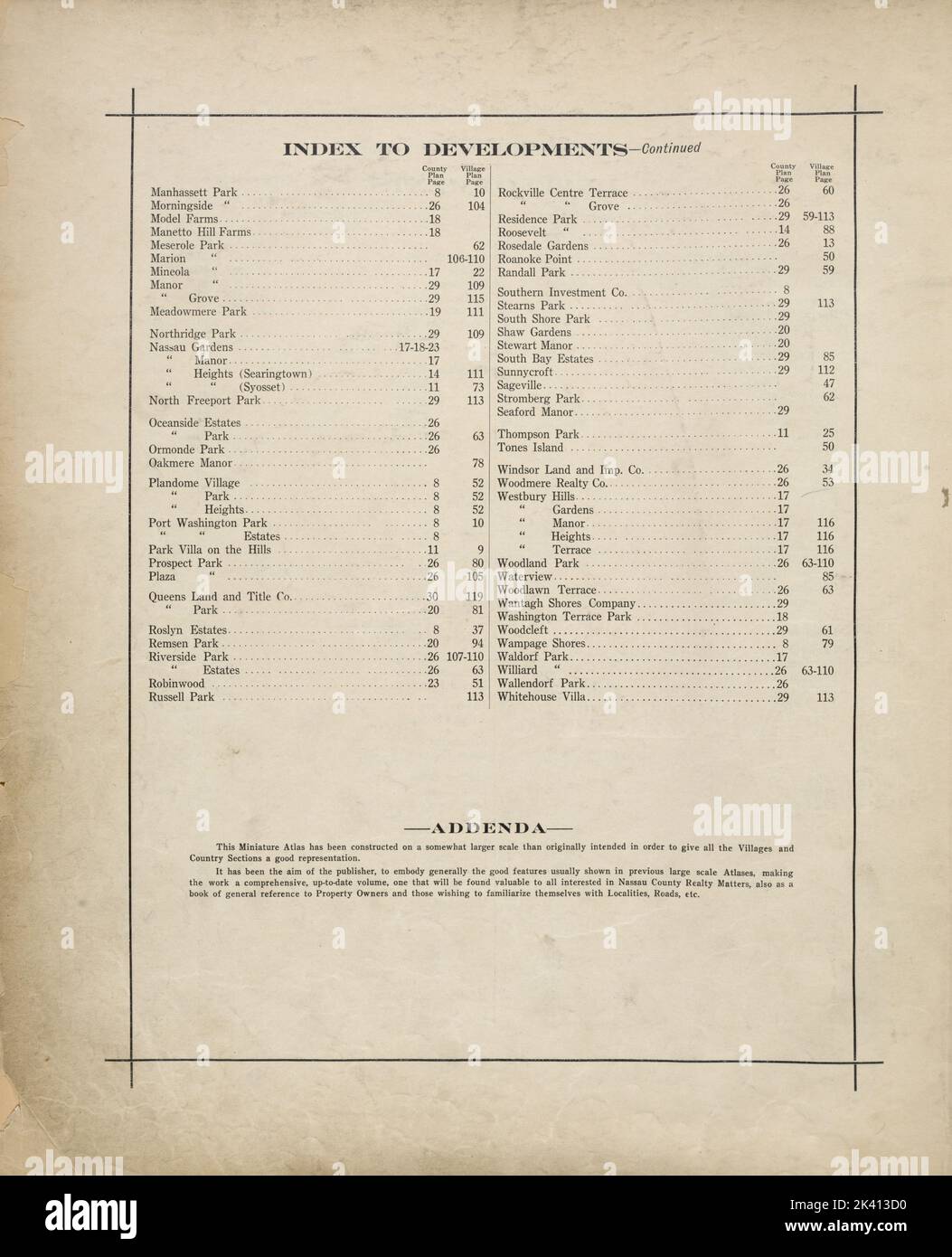 Cont. Index to Developments. Addenda. Cartographic. Atlases, Maps. 1914