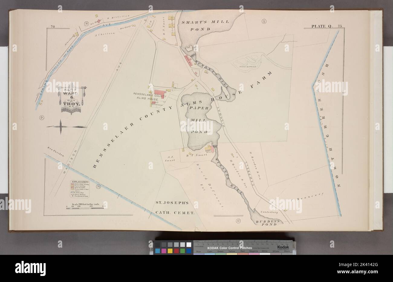 Part of Ward 6. Plate Q. Cartographic. Atlases, Maps. 1881. Lionel Pincus and Princess Firyal Map Division. Troy (N.Y.) Stock Photo